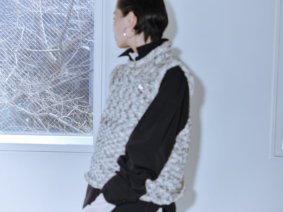 Slub knit vest