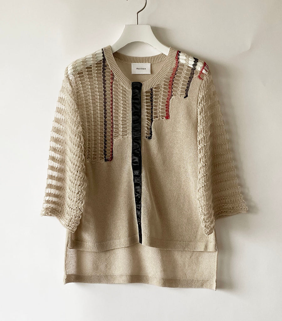 Half sleeve knit cardigan