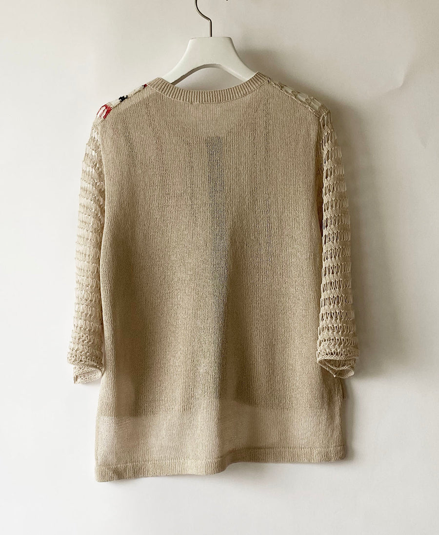 Half sleeve knit cardigan